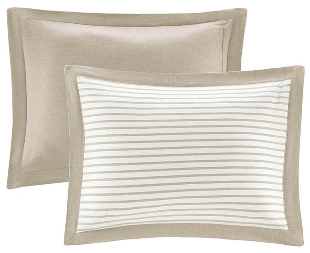 Olliix by Madison Park Essentials Hayden Tan King/California King Reversible Yarn Dyed Down Alternative Comforter Set-2
