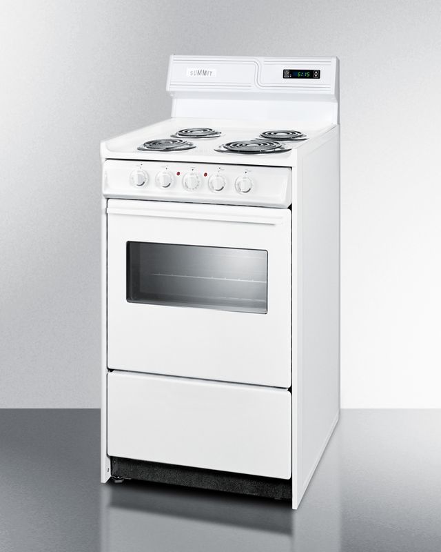 Summit® 20" White Freestanding Electric Range-1