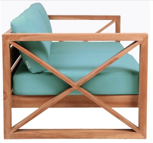 Meridian Furniture Anguilla Sea Blue Fabric Outdoor Accent Loveseat-3