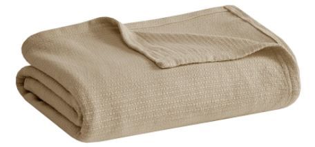 Olliix by Madison Park Freshspun Basketweave Khaki Twin Cotton Blanket-0