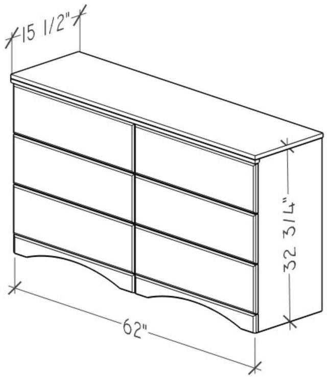 Perdue Woodworks 24,000 Essential Brown 58" 6-Drawer Chest-2