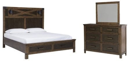 Benchcraft® Wyattfield 3-Piece Two-Tone Queen Storage Panel Bed Set-0