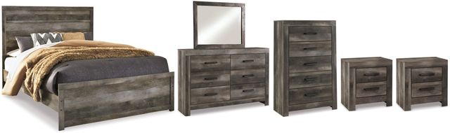 Signature Design by Ashley® Wynnlow 6-Piece Gray King Panel Bed Set-0