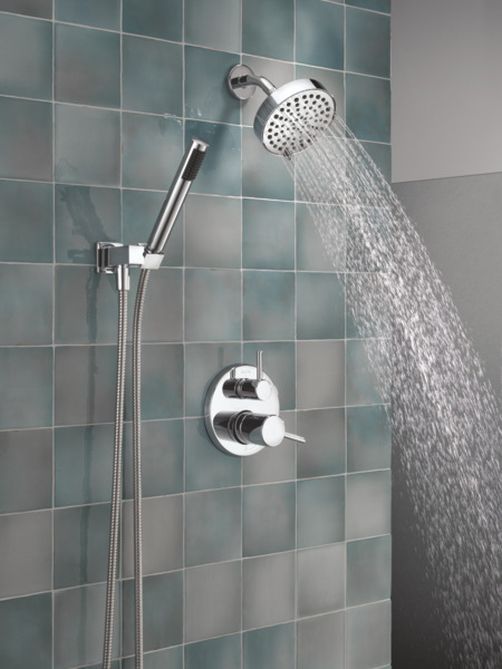 Delta Modern 14S Chrome Shower Trim with Fixed Head & Hand Shower-4