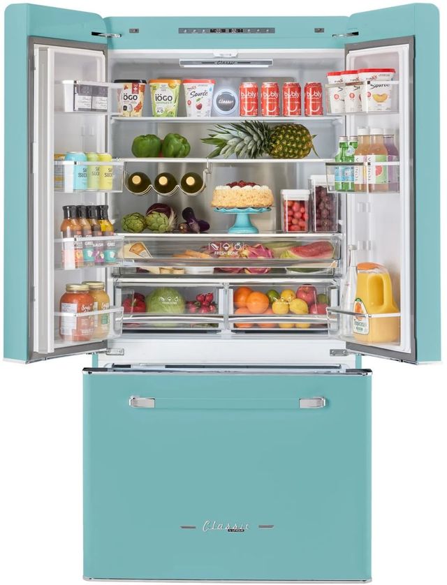Unique® Appliances 36" 21.4 Cu. Ft. Ocean Mist Turquoise Counter Depth French Door Refrigerator-1