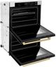 ZLINE Autograph Edition Professional 30" Stainless Steel Double Electric Wall Oven with Champagne Bronze Accents-3