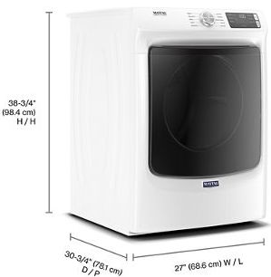 Maytag® 7.3 Cu. Ft. White Front Load Gas Dryer-2