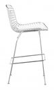 Zuo® Wire Chrome Set of 2 Bar Chairs-4