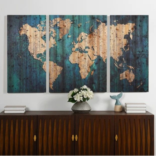 StyleCraft World Map Wall Decor -2