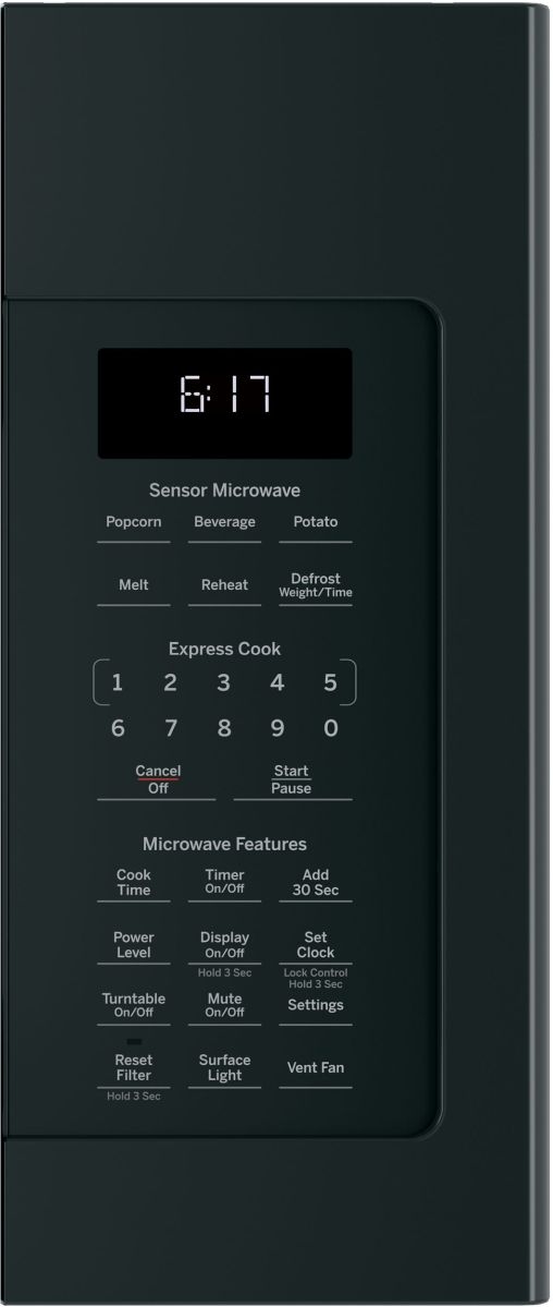 GE® Series 1.7 Cu. Ft. Black Over The Range Sensor Microwave-3