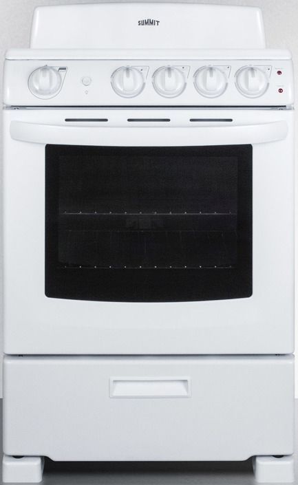 Summit® 24" White Freestanding Electric Range-2