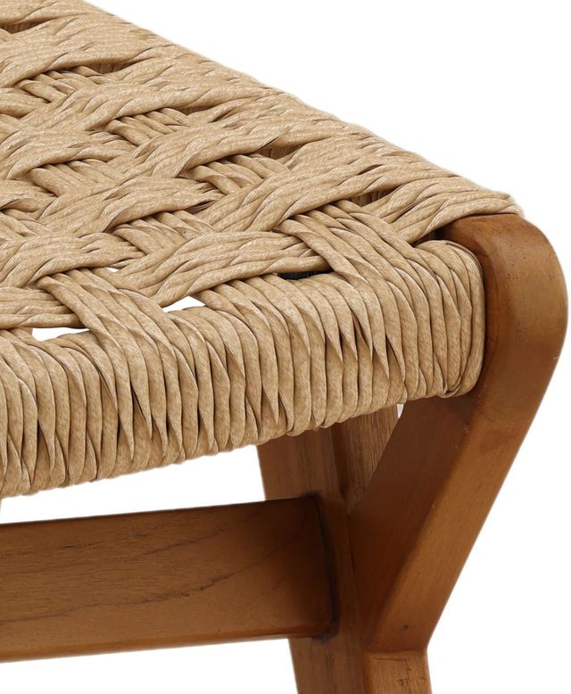 Dovetail Furniture Parley Natural Rattan/Wooden Outdoor Ottoman-4