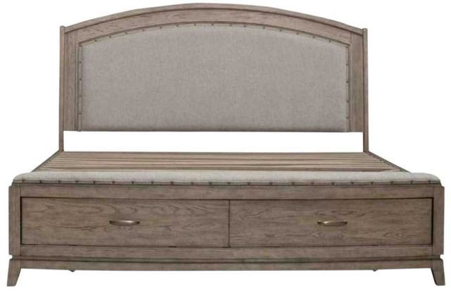 Liberty Furniture Avalon Burnished Beige/Oatmeal Queen Upholstered Storage Panel Bed-2