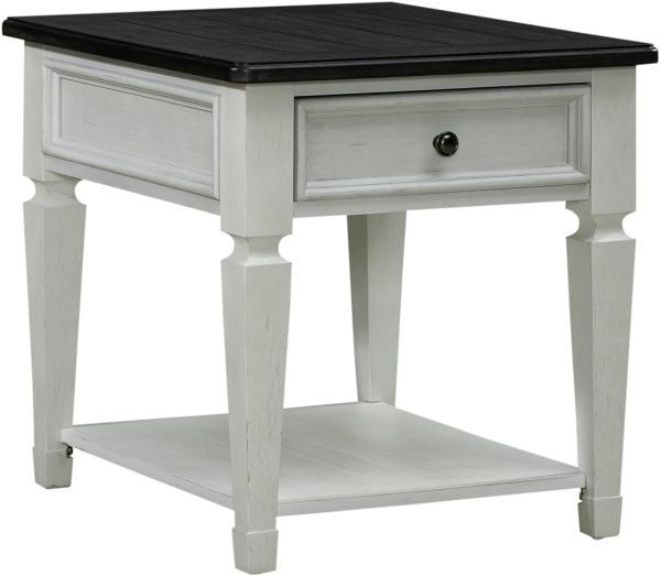 Liberty Furniture Allyson Park 3-Piece Charcoal Occasional Table Set with Wirebrushed White Base-3
