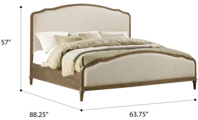 Emerald Home Interlude Beige/Sandstone Buff King Upholstered Panel Bed-2