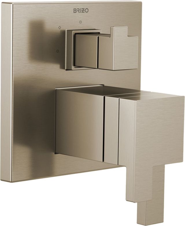 Brizo Siderna® Brilliance® Brushed Nickel TempAssure® Thermostatic Valve with Integrated 3-Function Diverter Trim-0