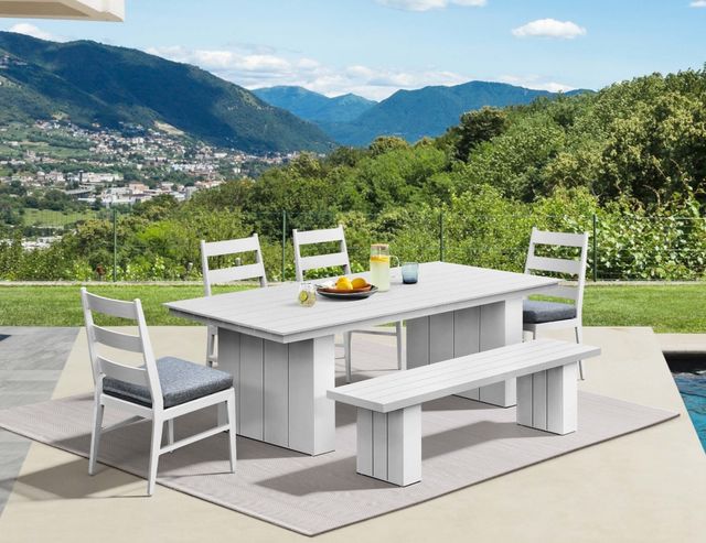 Intercon Nash 5-Piece Buff Aluminum/Fabric Outdoor Dining Table Set-1