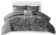 Olliix by Intelligent Design Felicia Grey King/California King Velvet Comforter Set-0