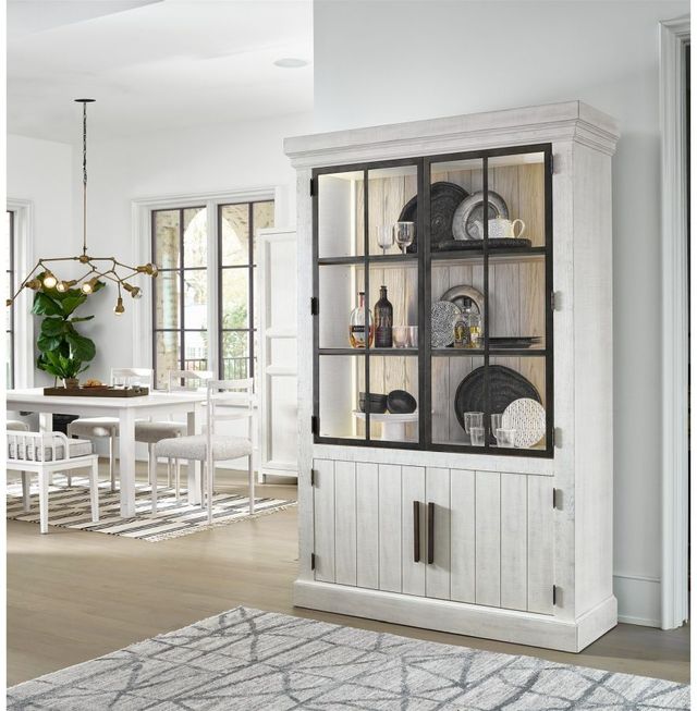 Universal Explore Home™ Modern Farmhouse Huntley Rustic Oak Display Cabinet-2