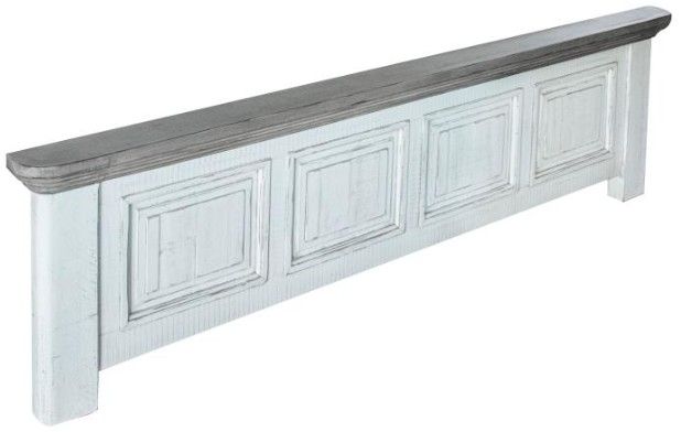International Furniture Direct Luna Ivory Eastern King Panel Bed-3