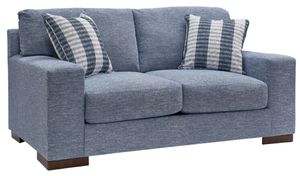 Front view of the Ashley® Belvoir Denim Loveseat