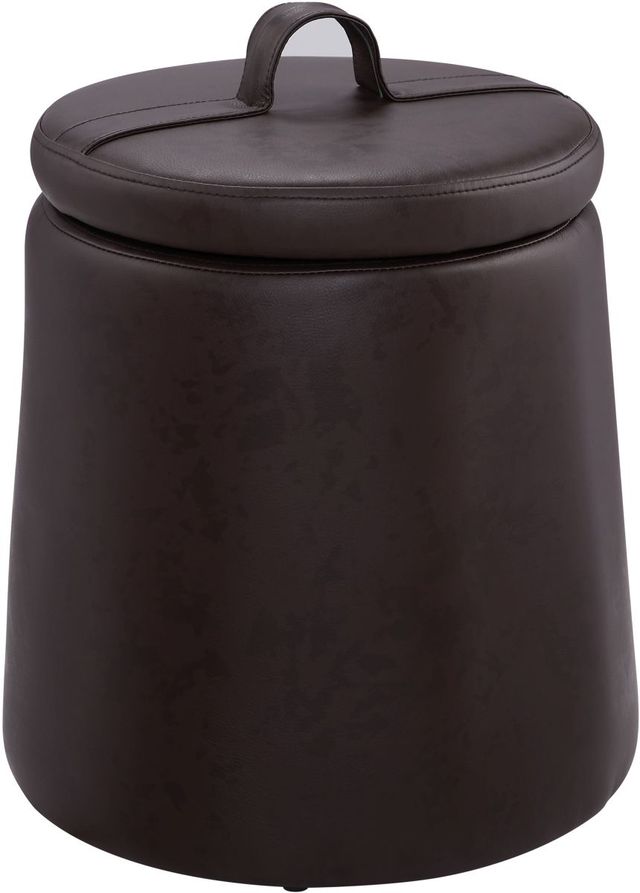 Linon Sandy Brown Storage Ottoman-0