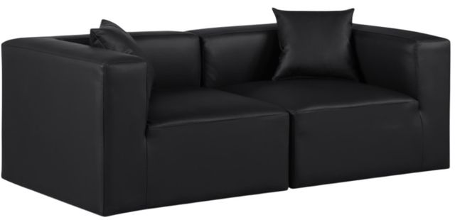 Meridian Furniture Cube 2-Piece Black Vegan Leather Modular Sofa-0