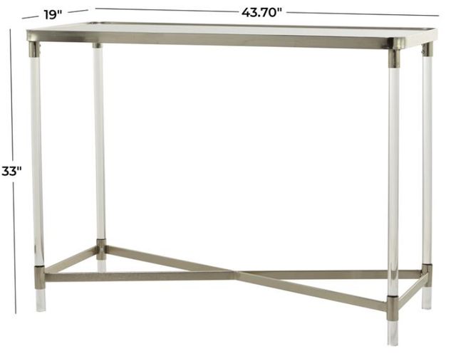 Deco Marche Glass Top Console Table with Silver Base-3