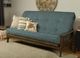 Kodiak Furniture Tucson Linen Aqua/Rustic Walnut Queen Futon with Mattress-3