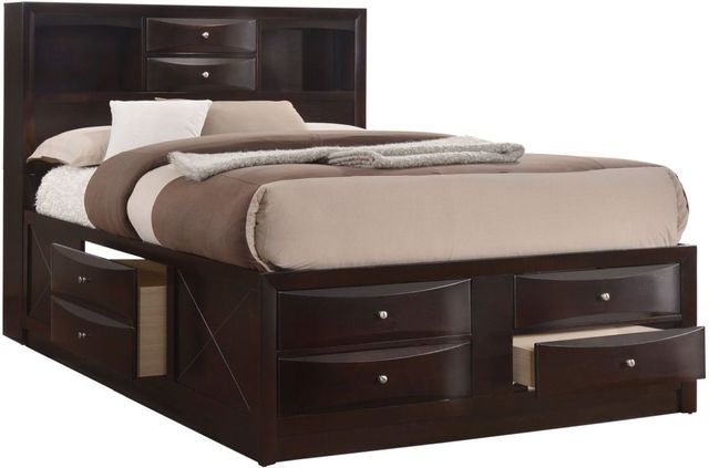 Crown Mark Emily Dark Cherry King Captain Bed-0