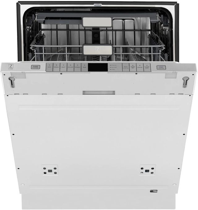 ZLINE Autograph Edition Monument 24" Panel Ready 3rd Rack Tall Tub Top Control Built In Dishwasher with Polished Gold Handle-2