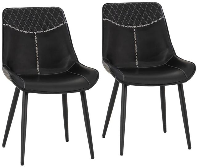 Linon August 2-Piece Black Dining Chair Set-0
