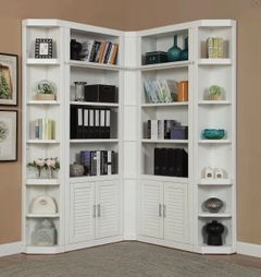 Parker House® Catalina 5-Piece Cottage White Corner Library Wall