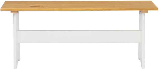 Linon Pender Honey/White Large Backless Bench-3