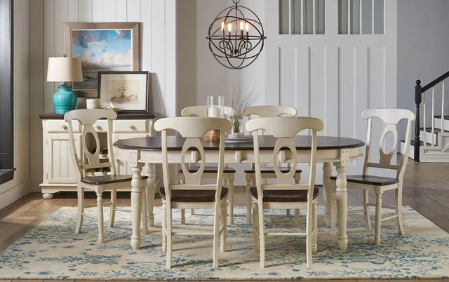 A-America® British Isles Cocoa Bean Extendable Leg Dining Table with Chalk Base-1