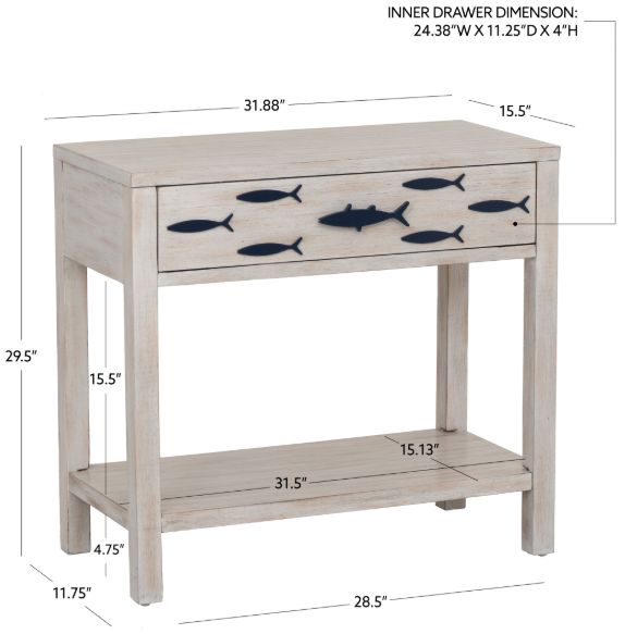 Coast2Coast Home™ Fisher Antique White Accent Table-2