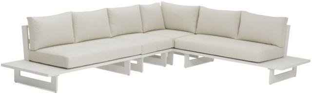 Meridian Furniture Maldives 4-Piece Cream Aluminum/Fabric Outdoor Modular Sectional-0
