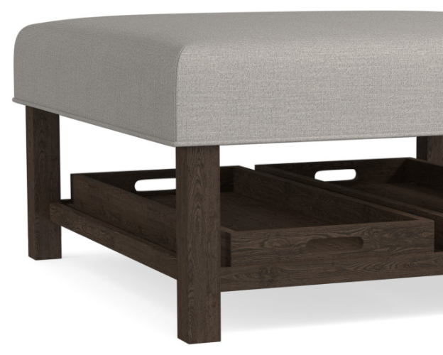 Bassett® Furniture Lori Square Ottoman with Trays-1