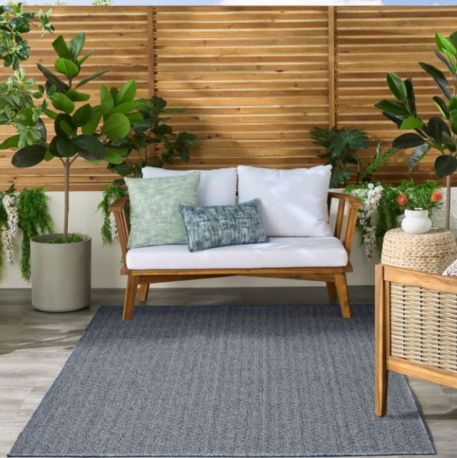 Nourison Home™ Tulum Denim Chevron 5'x7' Area Rug-1