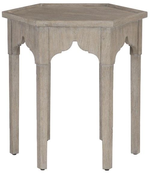 Bernhardt Albion Pewter Hexagonal Side Table-1
