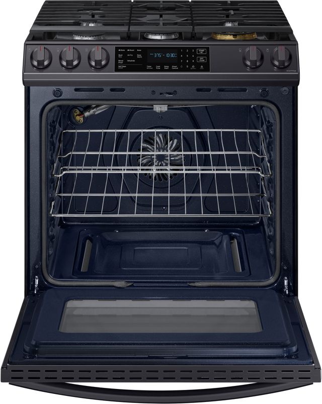 Samsung 30" Fingerprint Resistant Black Stainless Steel Front Control Slide-In Gas Range-2