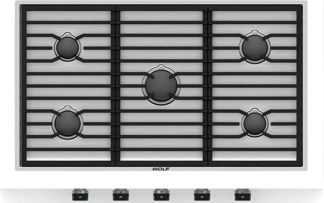 Wolf® 36" Stainless Steel Contemporary Gas Cooktop-0