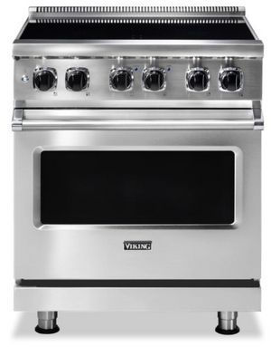 front view of the Viking® Stainless Steel 30" Freestanding Induction Range