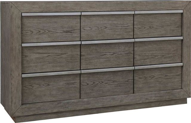 Benchcraft® Anibecca 2-Piece Weathered Gray California King Upholstered Panel Bed Set-2