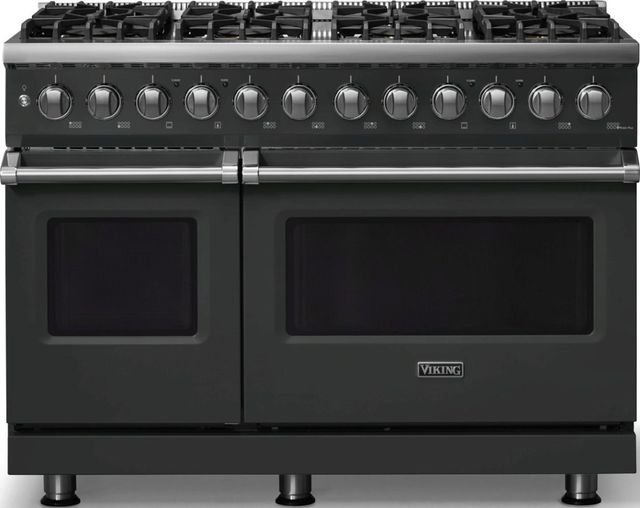 Viking® 5 Series 48" Antique Bronze Pro Style Dual Fuel (LP) Range with Polished Chrome Trim-0