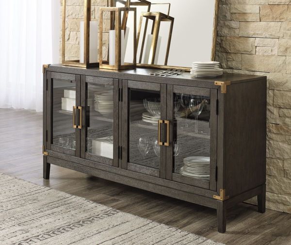 Signature Design by Ashley Burkhaus Dark Brown Dining Server