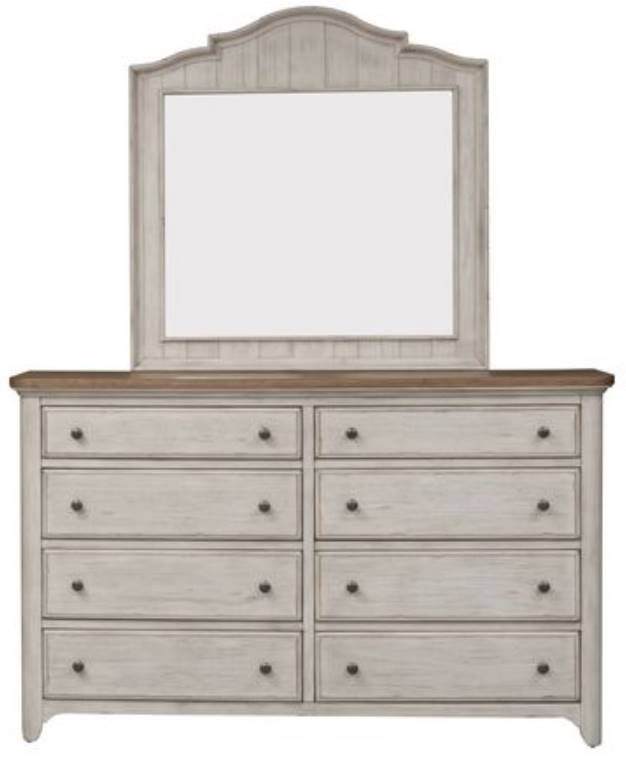 Liberty Furniture Farmhouse Reimagined 5-Piece Antique White Queen Panel Bed Set-2