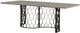 Armen Living Solange Medium Gray Rectangular Dining Table with Black Base -0