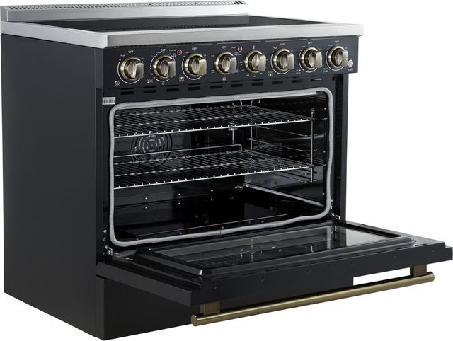 FORNO® Paolo Alta Qualita 36" Black Pro Style Electric Range-4