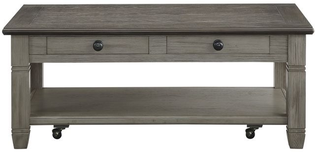 Homelegance® Granby Antique Gray Cocktail Table with Coffee Top -2